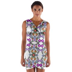 Floral Ornament Baby Girl Design Wrap Front Bodycon Dress