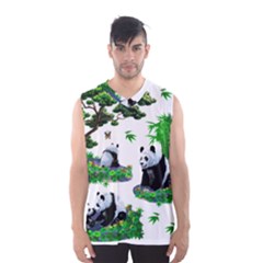 Cute Panda Cartoon Men s Basketball Tank Top by Simbadda