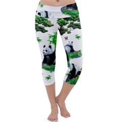 Cute Panda Cartoon Capri Yoga Leggings