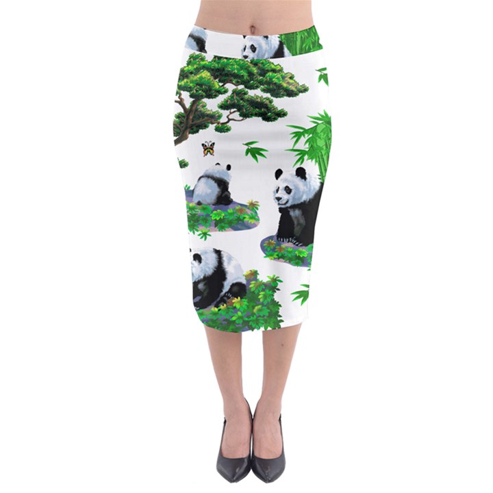 Cute Panda Cartoon Midi Pencil Skirt