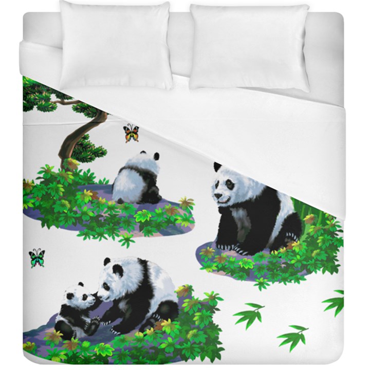 Cute Panda Cartoon Duvet Cover (King Size)