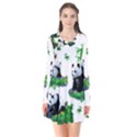 Cute Panda Cartoon Flare Dress View1