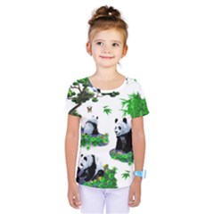 Cute Panda Cartoon Kids  One Piece Tee