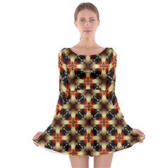 Kaleidoscope Image Background Long Sleeve Skater Dress