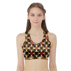 Kaleidoscope Image Background Sports Bra With Border