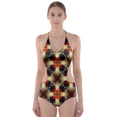 Kaleidoscope Image Background Cut-out One Piece Swimsuit by Simbadda