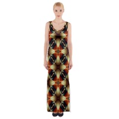 Kaleidoscope Image Background Maxi Thigh Split Dress by Simbadda