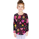 Love Hearts Sweet Vector Kids  Long Sleeve Tee View1