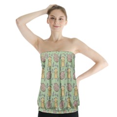 Cute Hamster Pattern Strapless Top