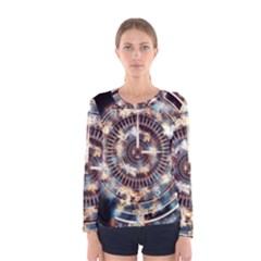 Science Fiction Background Fantasy Women s Long Sleeve Tee