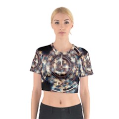 Science Fiction Background Fantasy Cotton Crop Top