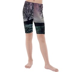 Sky Landscape Nature Clouds Kids  Mid Length Swim Shorts