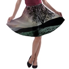 Sky Landscape Nature Clouds A-line Skater Skirt