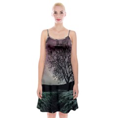 Sky Landscape Nature Clouds Spaghetti Strap Velvet Dress