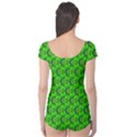 Green Abstract Art Circles Swirls Stars Boyleg Leotard  View2