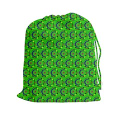 Green Abstract Art Circles Swirls Stars Drawstring Pouches (xxl)