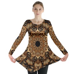 3d Fractal Art Long Sleeve Tunic 