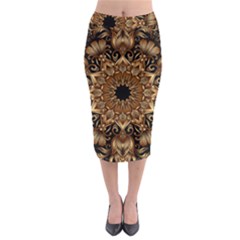 3d Fractal Art Midi Pencil Skirt