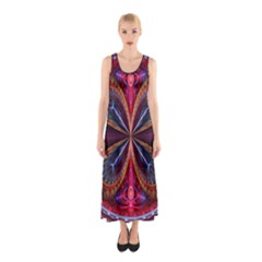 3d Abstract Ring Sleeveless Maxi Dress