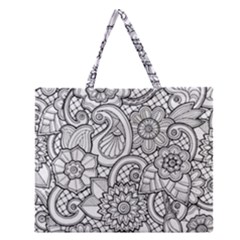 These Flowers Need Colour! Zipper Large Tote Bag