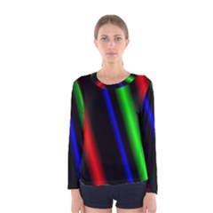 Multi Color Neon Background Women s Long Sleeve Tee