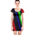 Multi Color Neon Background Short Sleeve Bodycon Dress View1