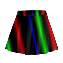 Multi Color Neon Background Mini Flare Skirt