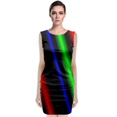 Multi Color Neon Background Sleeveless Velvet Midi Dress