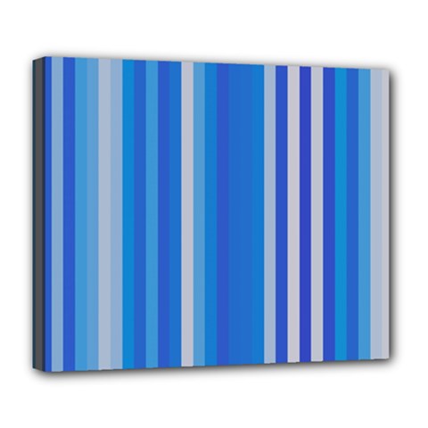 Color Stripes Blue White Pattern Deluxe Canvas 24  X 20  