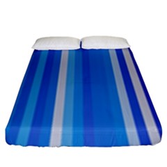 Color Stripes Blue White Pattern Fitted Sheet (king Size)