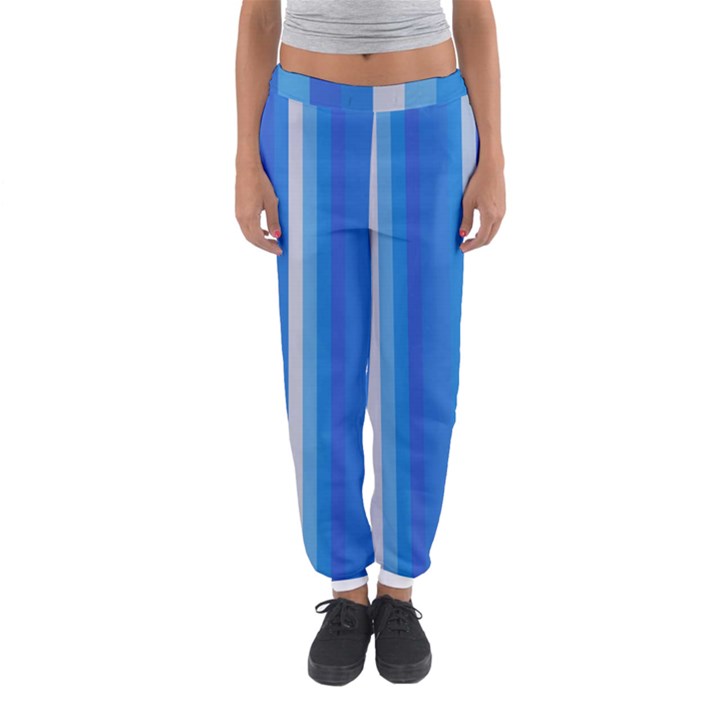 Color Stripes Blue White Pattern Women s Jogger Sweatpants