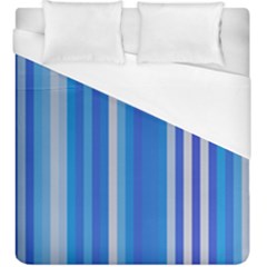 Color Stripes Blue White Pattern Duvet Cover (king Size)