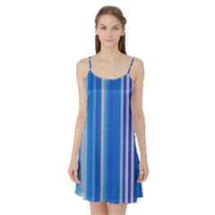 Color Stripes Blue White Pattern Satin Night Slip