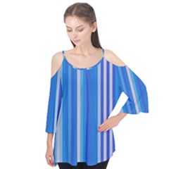 Color Stripes Blue White Pattern Flutter Tees