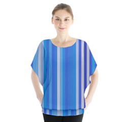 Color Stripes Blue White Pattern Blouse