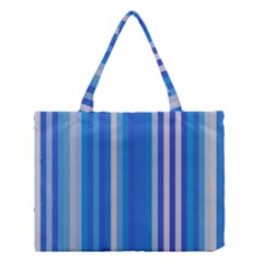 Color Stripes Blue White Pattern Medium Tote Bag