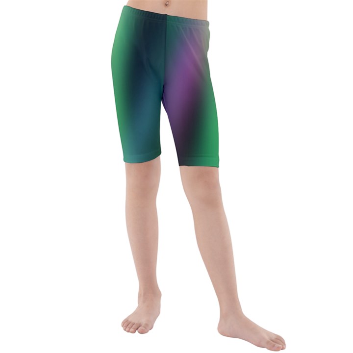 Course Gradient Color Pattern Kids  Mid Length Swim Shorts