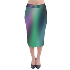 Course Gradient Color Pattern Velvet Midi Pencil Skirt