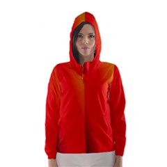 Multi Color Pattern Background Hooded Wind Breaker (women)