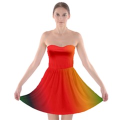 Multi Color Pattern Background Strapless Bra Top Dress by Simbadda