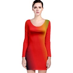 Multi Color Pattern Background Long Sleeve Velvet Bodycon Dress by Simbadda