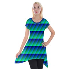 Background Texture Structure Color Short Sleeve Side Drop Tunic by Simbadda