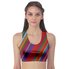 Color Stripes Pattern Sports Bra