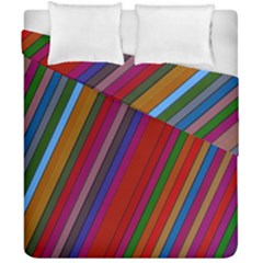 Color Stripes Pattern Duvet Cover Double Side (california King Size)