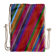 Color Stripes Pattern Drawstring Bag (large)