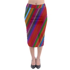 Color Stripes Pattern Midi Pencil Skirt