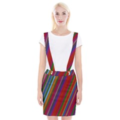 Color Stripes Pattern Suspender Skirt