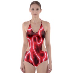 Pattern Background Abstract Cut-out One Piece Swimsuit