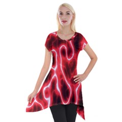 Pattern Background Abstract Short Sleeve Side Drop Tunic