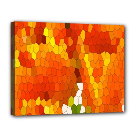 Mosaic Glass Colorful Color Canvas 14  X 11  by Simbadda